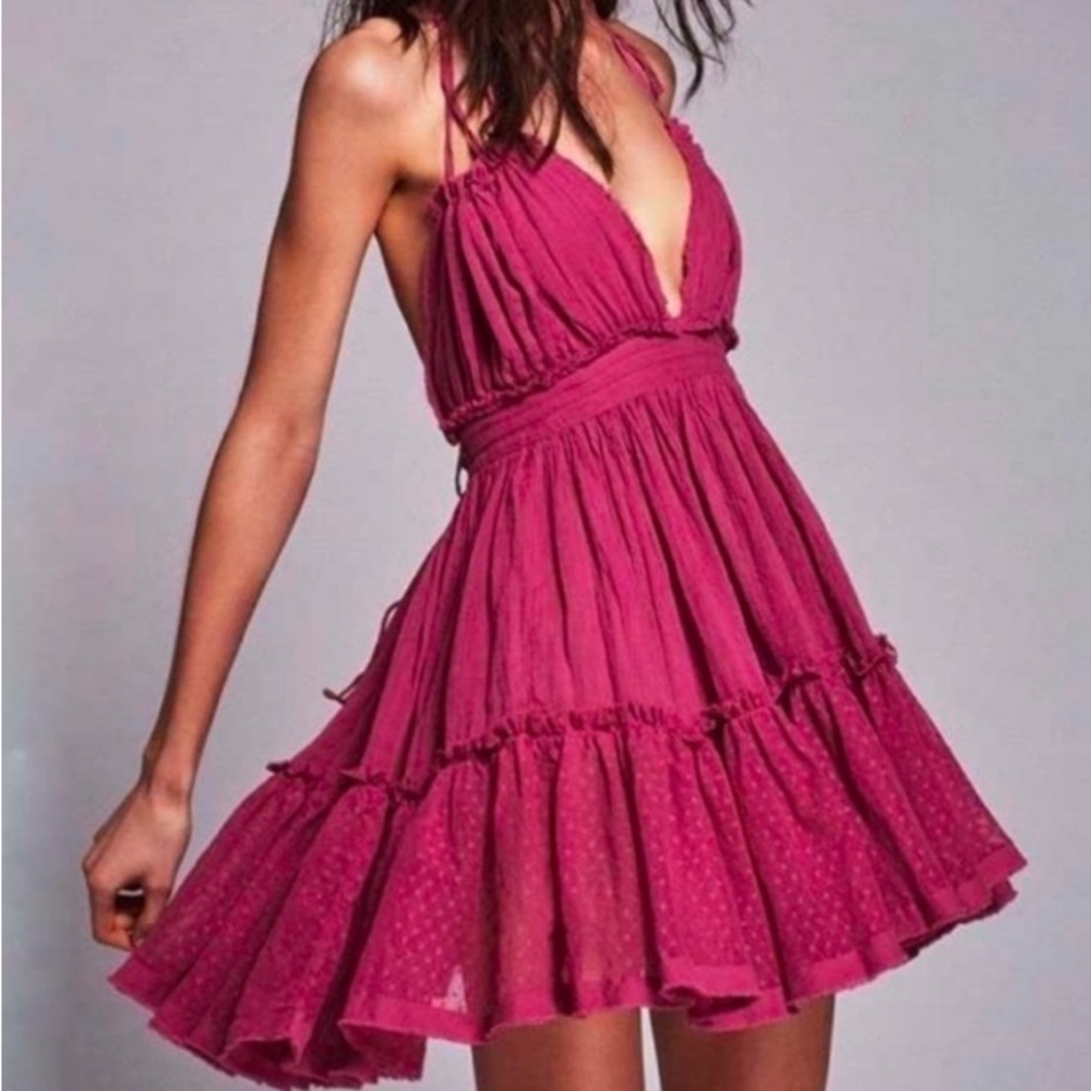 Free People Red 100 Degrees of shine Sundress